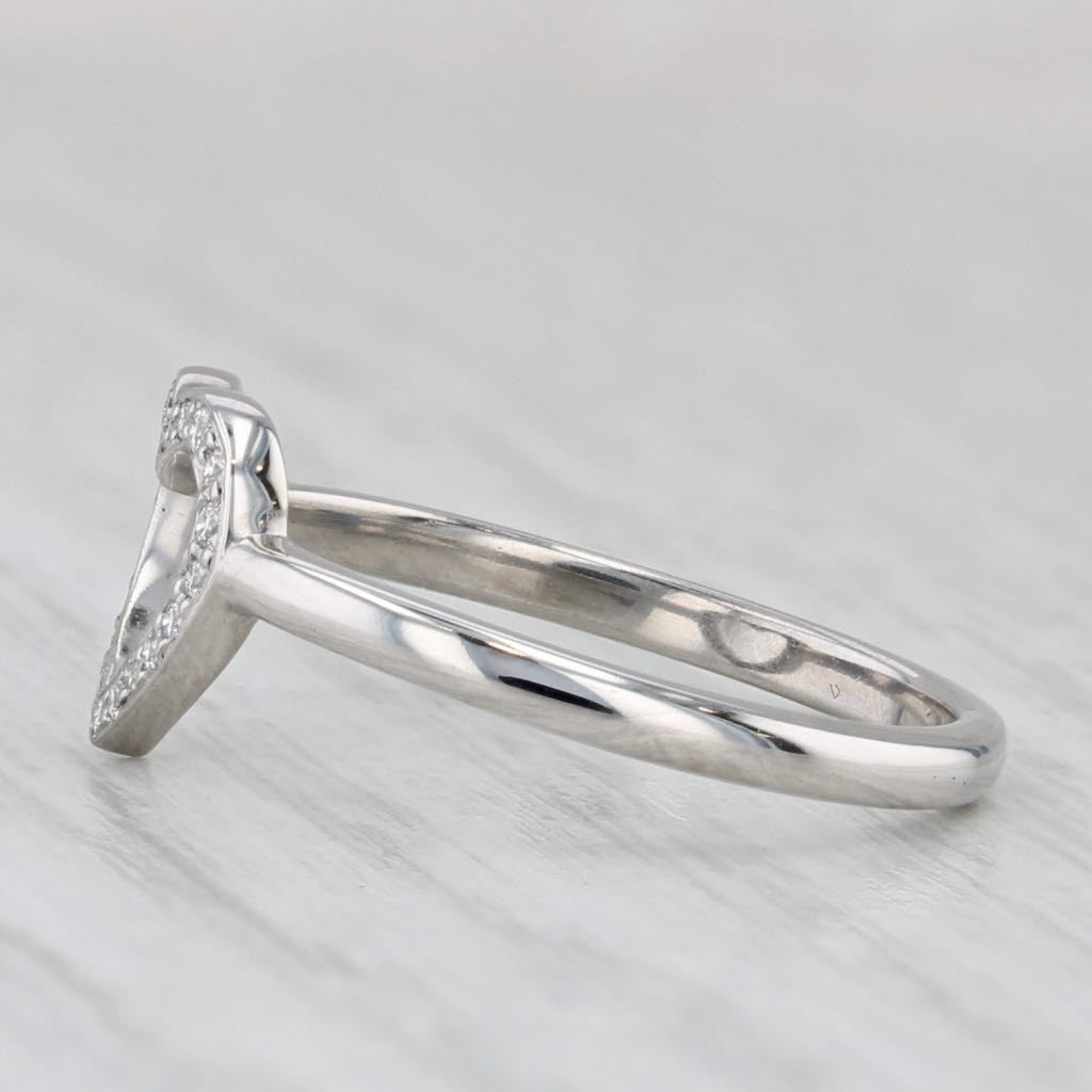 Tiffany & Co Class Open Heart Ring w/ Box 950 Platinum Size 6.5