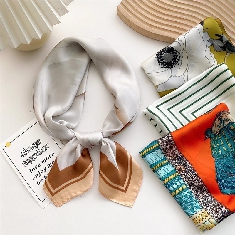 Fashion Elegant Printing Thin Square Dacron Scarf Neck Protection 70*70
