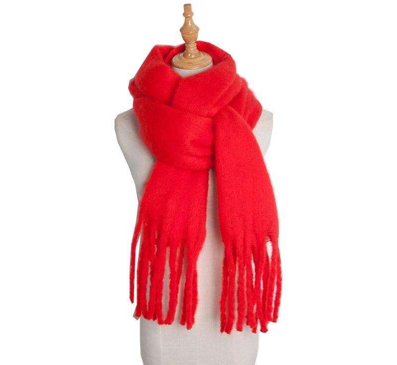Women's Minimalist Solid Color Polyester Scarf