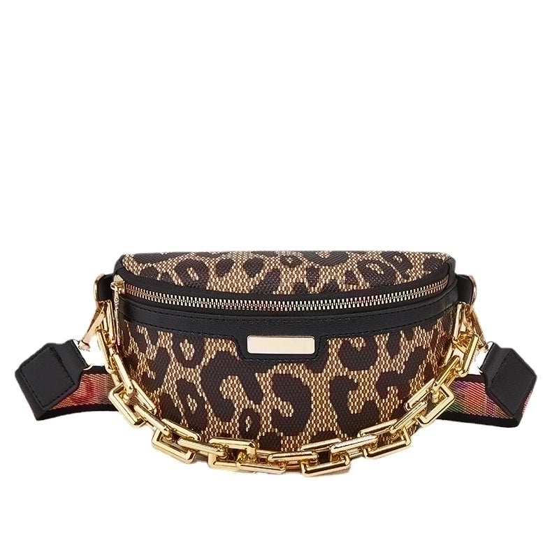 Women's Vintage Style Round Dots Color Block Pu Leather Waist Bags