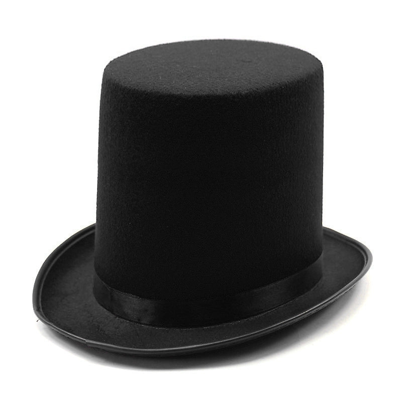 High Hat Retro British Gentleman Jazz Hat Magician Hat Performance Sequin Hat Rain Silk High Barrel Top Hat Non-woven Fabric