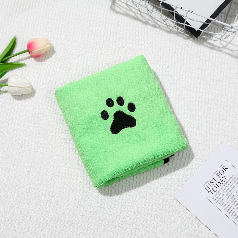 Fashion Artificial Fiber Paw Print Pet Bath Towel