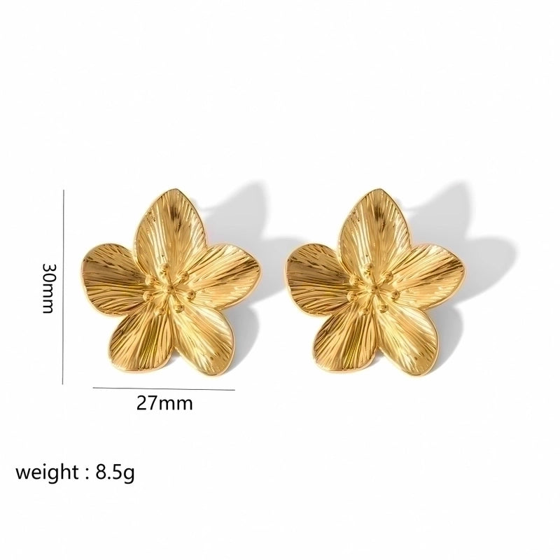 1 Pair Modern Style Flower Butterfly Ginkgo Leaf Polishing Plating 304 Stainless Steel Ear Studs