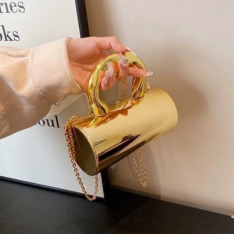 Women's Arylic Solid Color Streetwear Cylindrical Lock Clasp Handbag