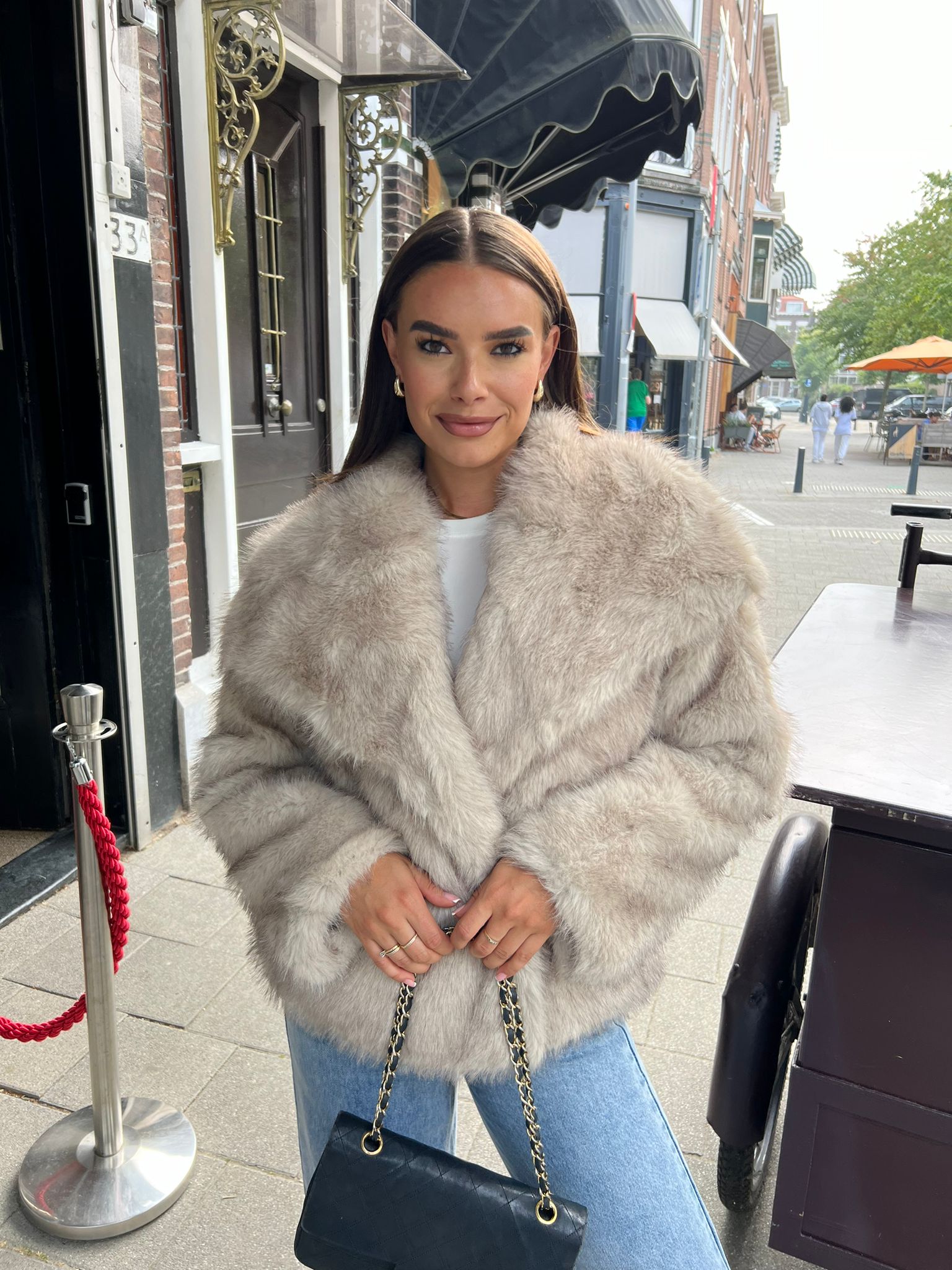 Lou Lou Faux Fur Jacket Beige