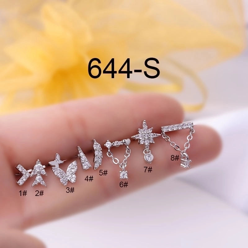 Ear Cartilage Rings & Studs Geometric 316L Stainless Steel  Copper Plating
