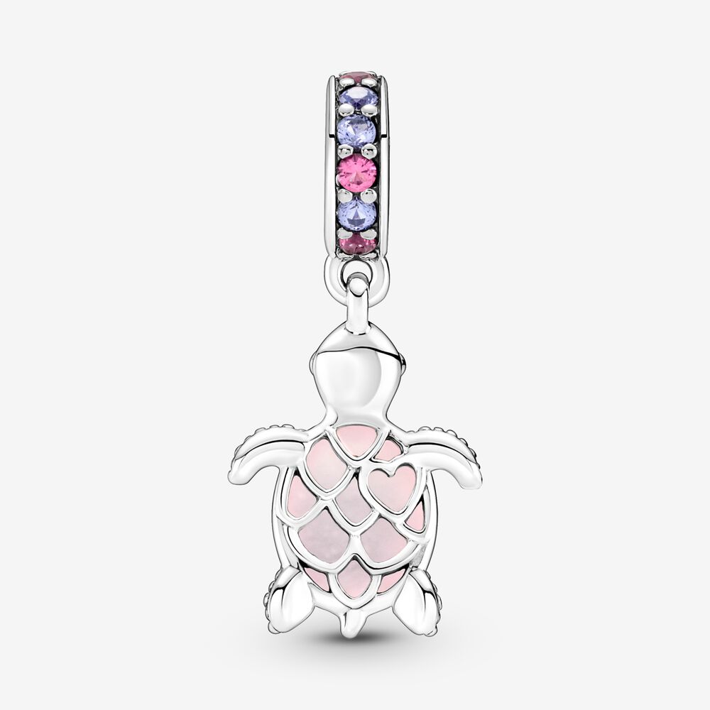 Murano Glass Pink Sea Turtle Dangle Pandora Charm