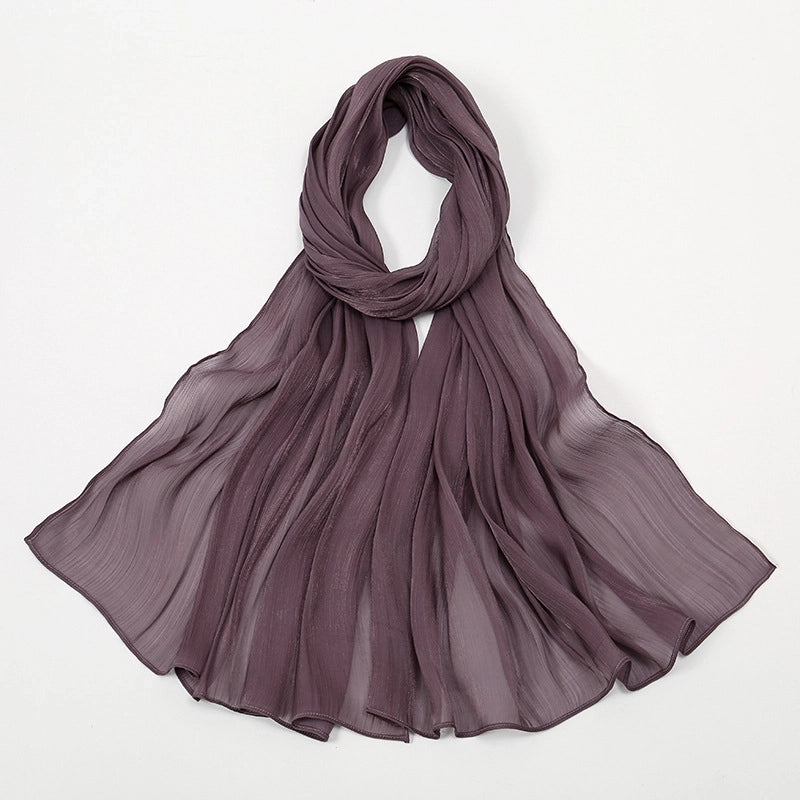 Women's Minimalist Solid Color Island Wrinkle Scarf Kerchief