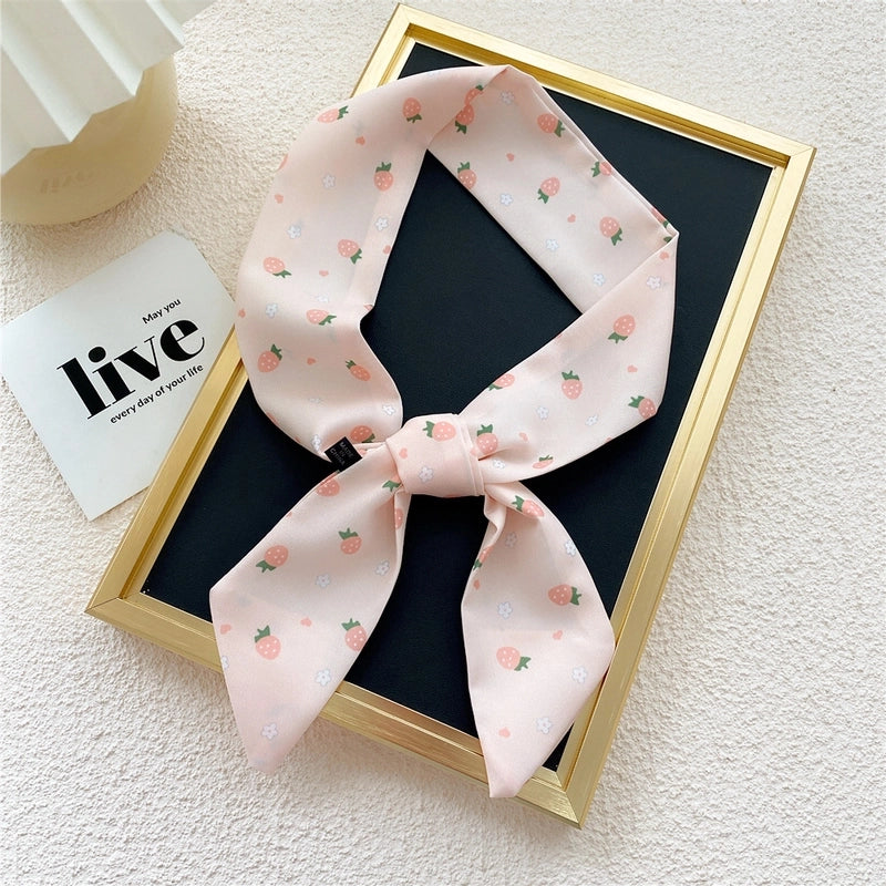 Fashion Printing Streamer Narrow Silk Scarf