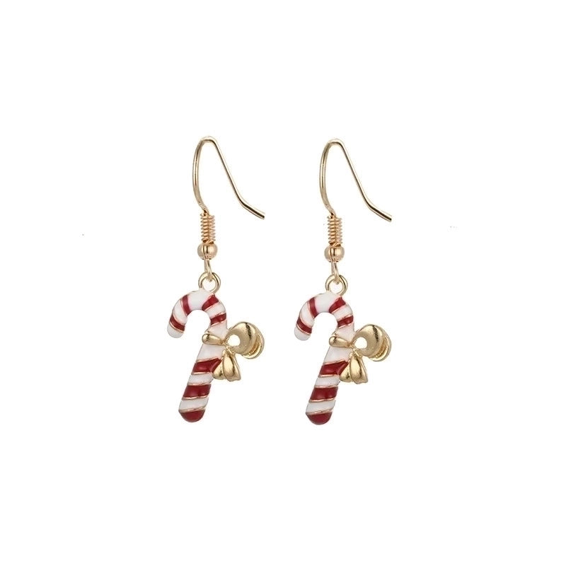 Fashion Santa Claus Christmas Socks Bell Epoxy Alloy Earrings