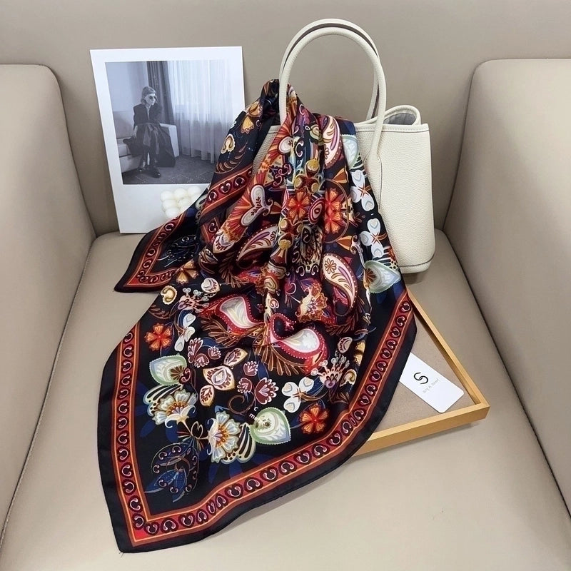 Summer New Printed Small Square Scarf Women's Shirt Fashion Scarf Decorative Silk Scarf Factory