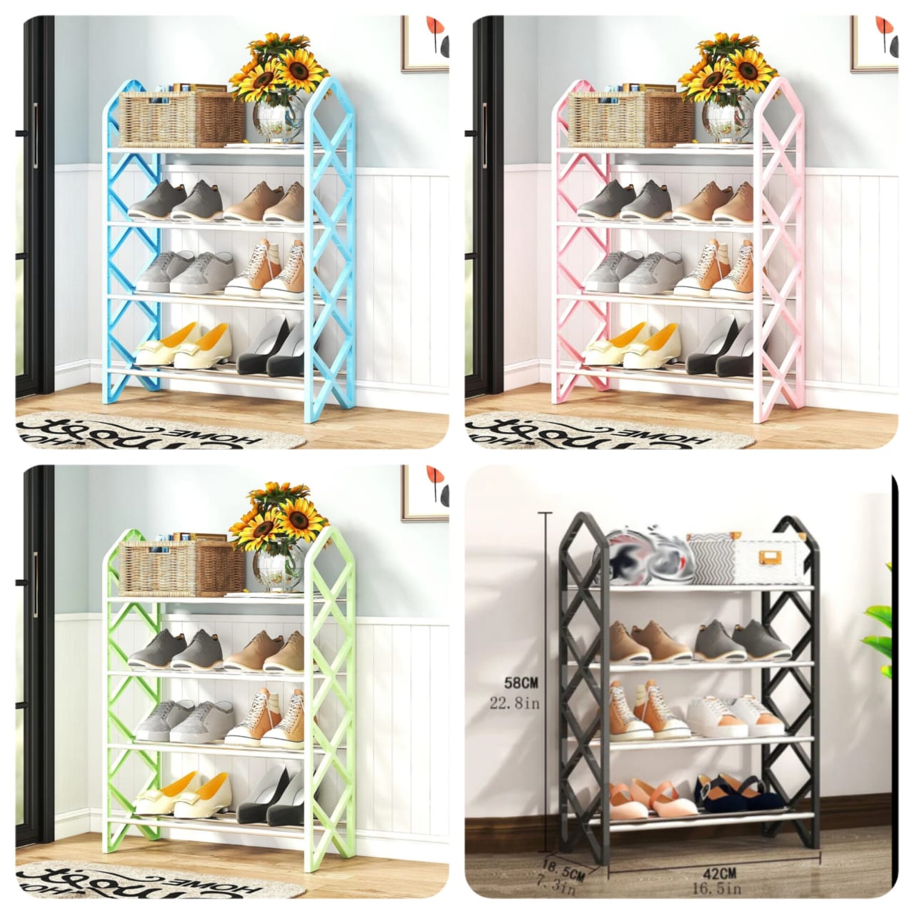 4X LAYERS DIAMOC CUT SHOE RACK