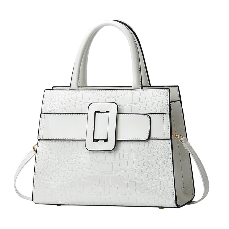 Women's Large Pu Leather Solid Color Crocodile Vintage Style Classic Style Zipper Tote Bag