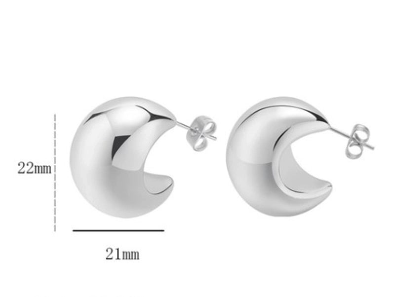 1 Pair Minimalist Solid Color Plating Stainless Steel 18k Gold Plated Ear Studs