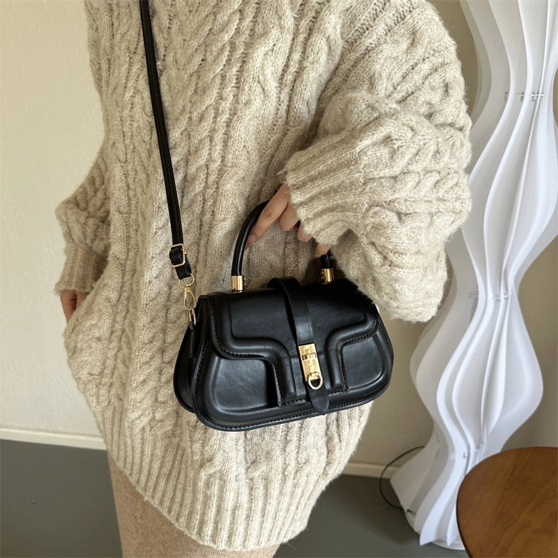 Women's Medium Pu Leather Solid Color Vintage Style Classic Style Magnetic Buckle Square Bag