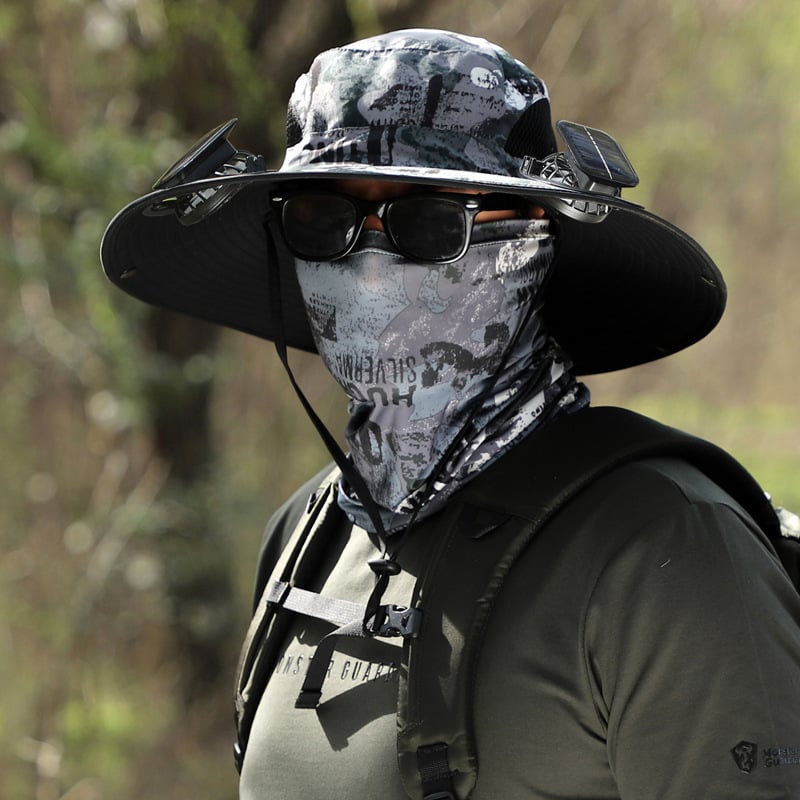 🔥LAST DAY 49% OFF🔥- Wide Brim Solar Fan Outdoor Fishing Hat-Solar & USB Charging