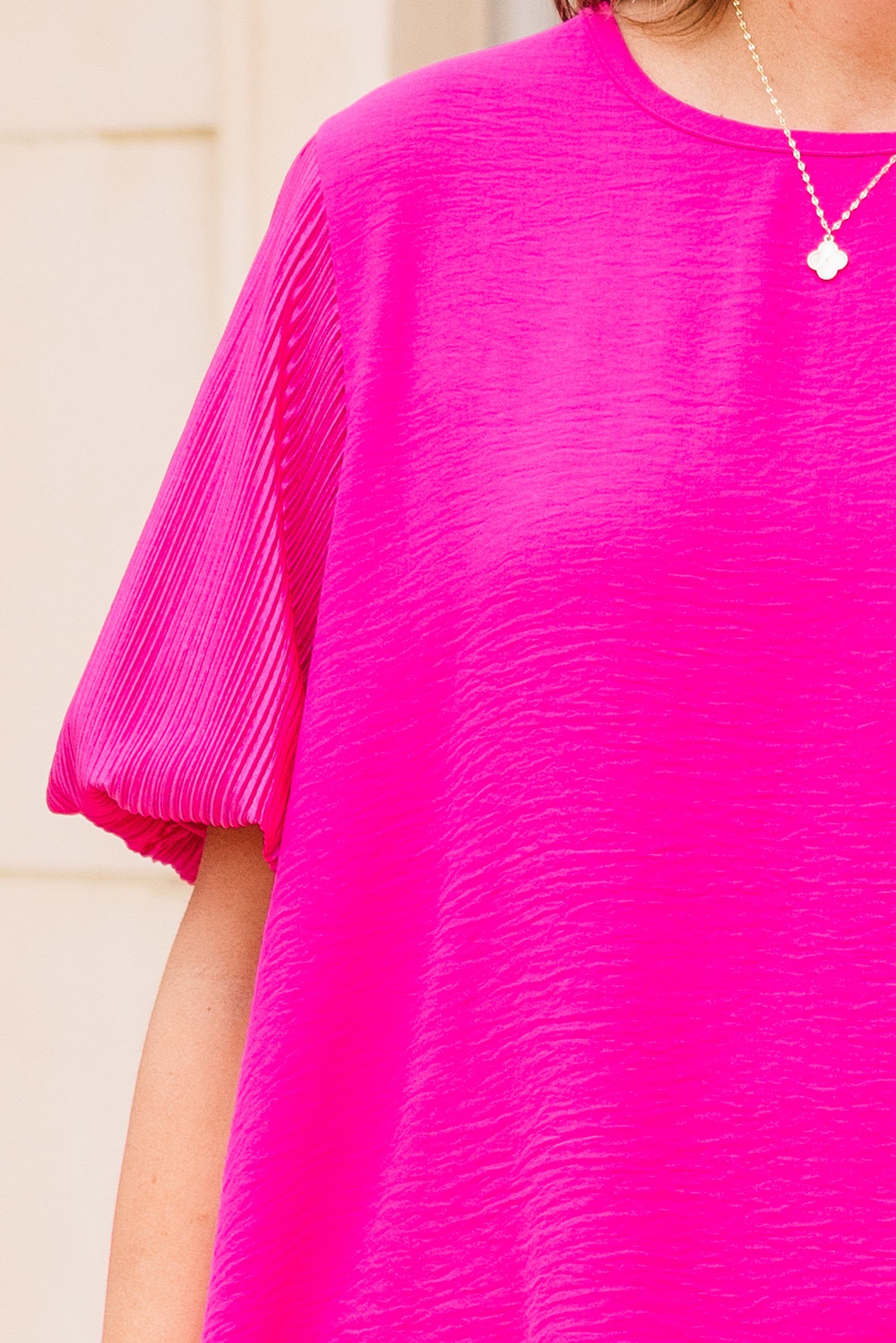 Bring In The Peace Top. Fuchsia