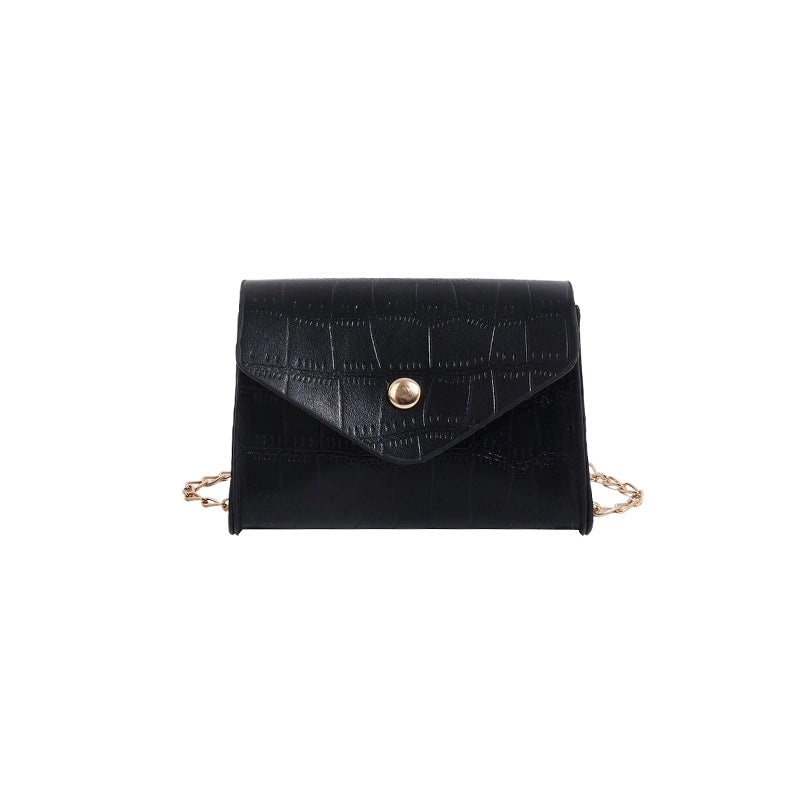 Women's Pu Leather Solid Color Basic Classic Style Square Flip Cover Shoulder Bag Crossbody Bag