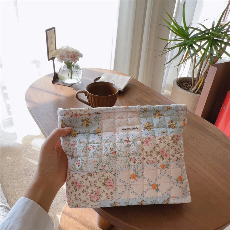 Red Small Floral Quilted Blue Floral Quilted Yellow Floral Quilted Canvas Ditsy Floral Square Clutches