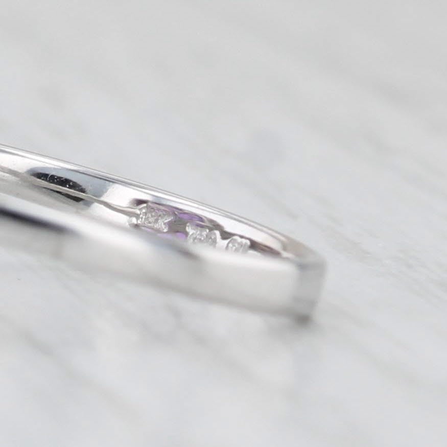 5ctw Amethyst Diamond Halo Ring 18k White Gold Size 6.75
