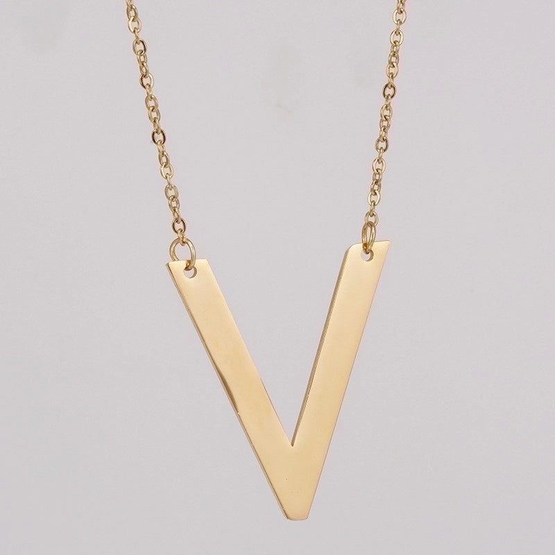 Fashion Letter 304 Stainless Steel 18K Gold Plated Plating Stainless Steel Necklaces