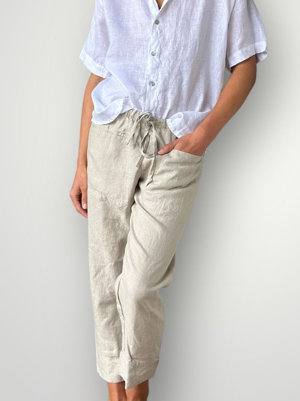 darcy pants - natural linen