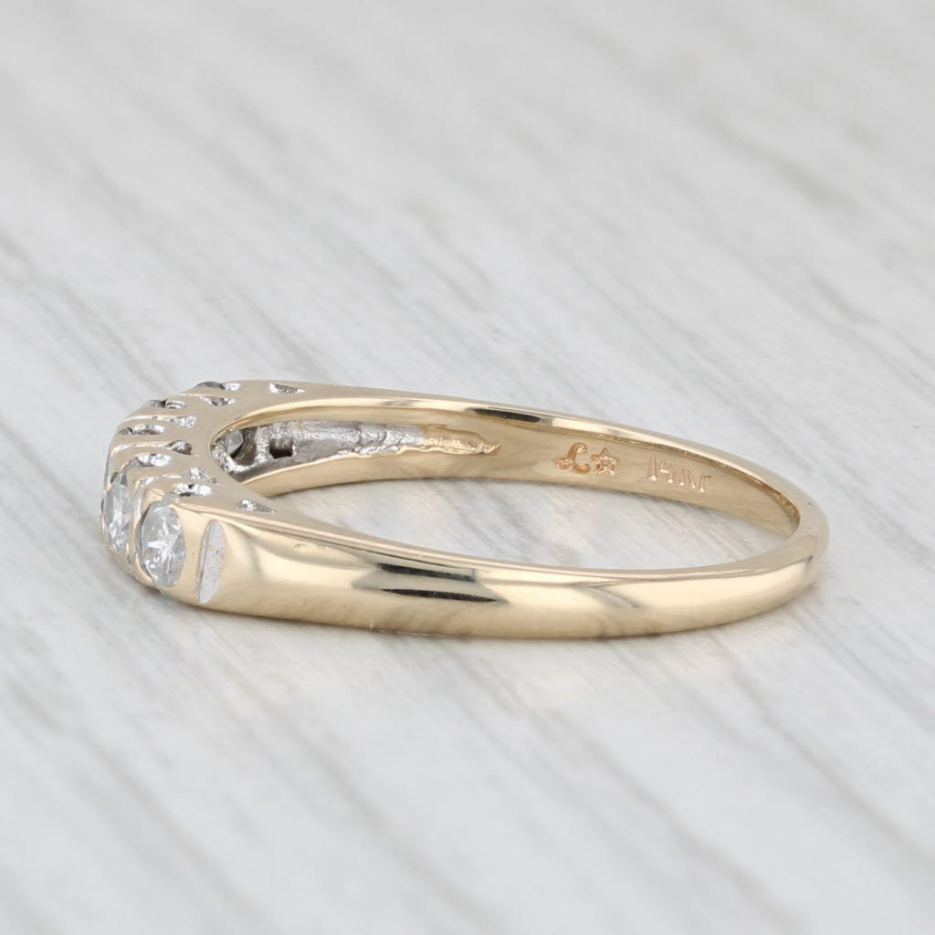 0.50ctw Diamond Wedding Band 14k Yellow Gold Stackable Anniversary Ring Sz 6.75