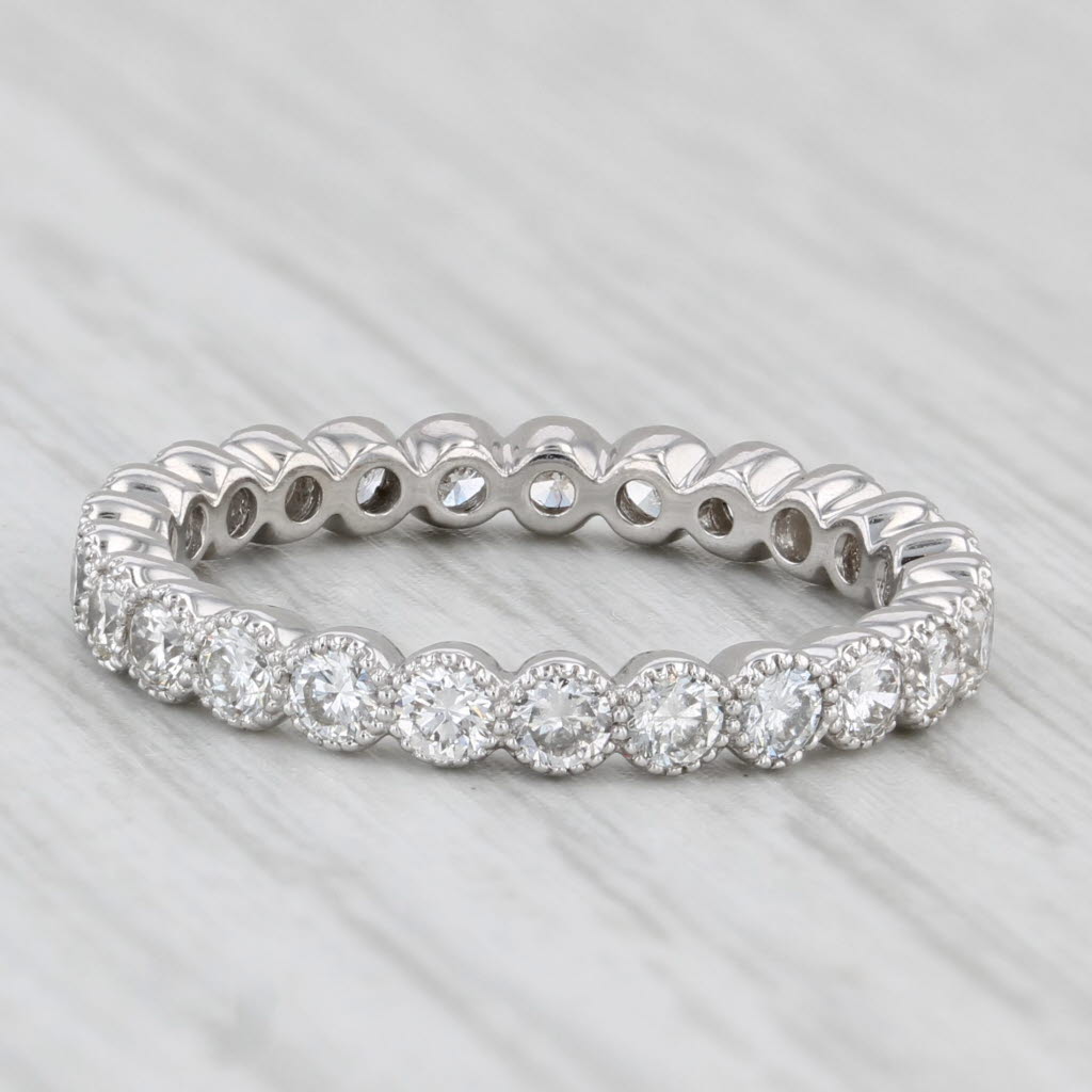 0.75ctw Diamond Eternity Band 14k White Gold Wedding Ring Size 5.5 Stackable