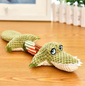 Plush Squeaky Chew Toy for Dogs – Crocodile Design