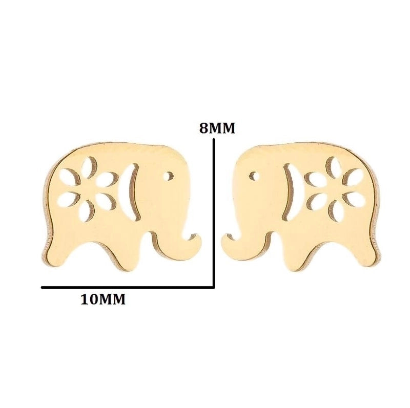 Minimalist Animal 304 Stainless Steel No Inlaid 18K Gold Plated Ear Studs