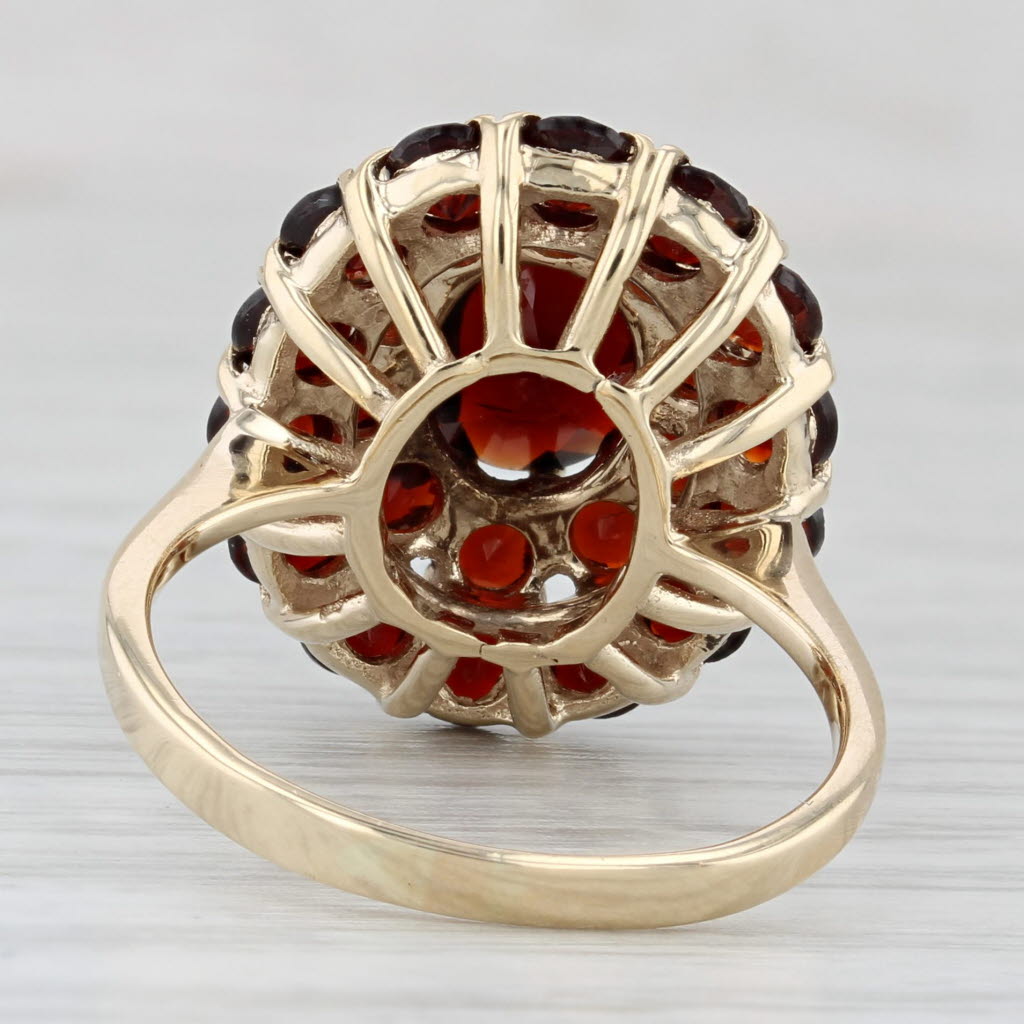 4.90ctw Garnet Cluster Ring 14k Yellow Gold Size 7.25 Cocktail