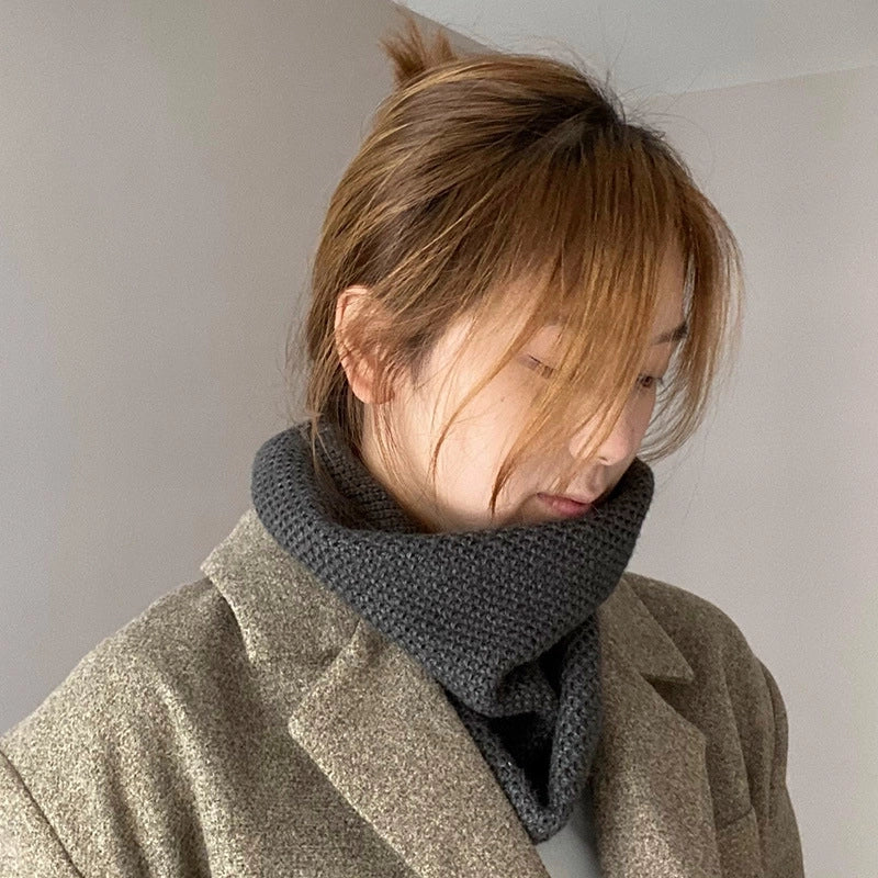Unisex Minimalist Solid Color Polyester Crochet Lace Scarf Mask