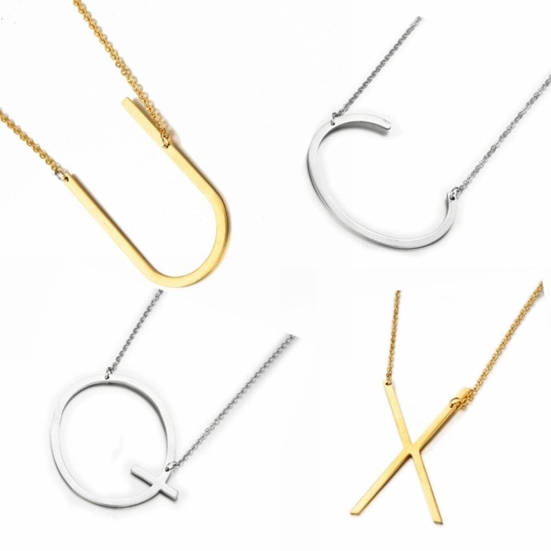 Fashion Jewelry 26 Letters Stainless Steel Necklace