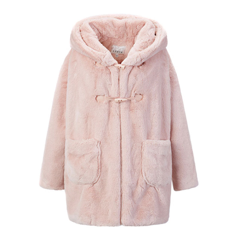 Pastel plush coat KF9522