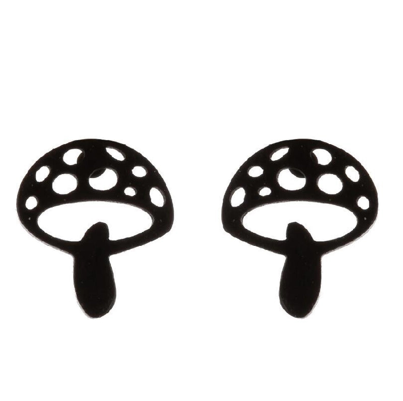 Minimalist Heart Shape Flower Stainless Steel Ear Studs 1 Pair