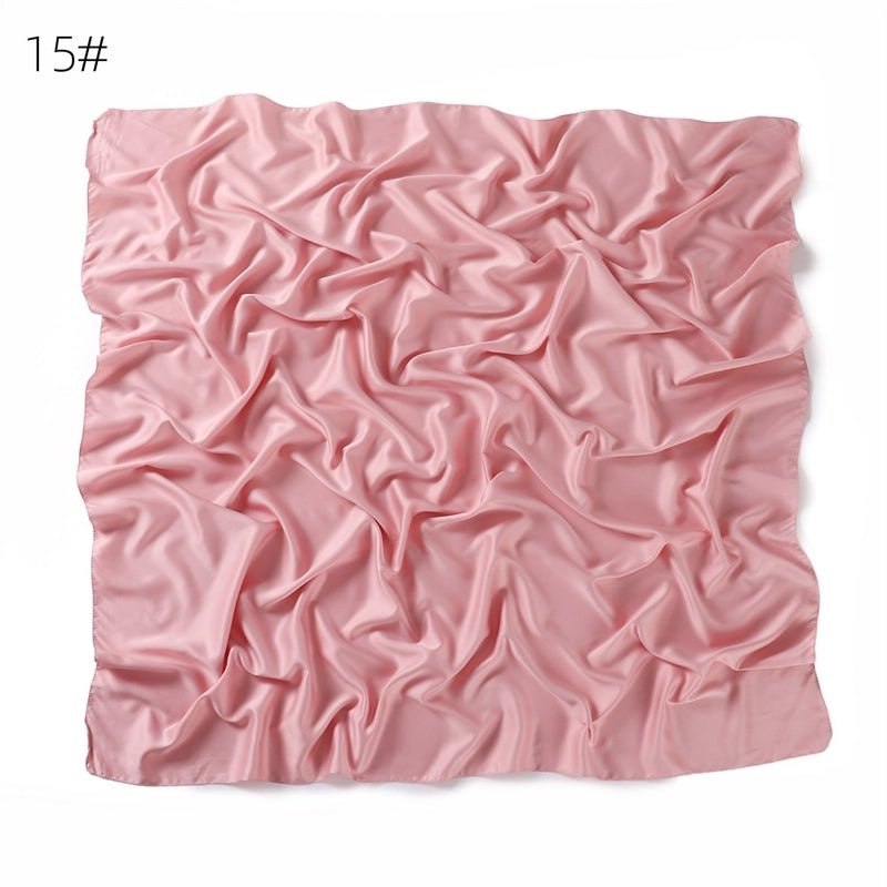 Women's Minimalist Solid Color Satin Silk Scarf