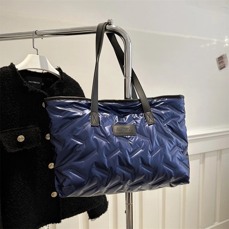 Women's Cotton Solid Color Classic Style Square Zipper Shoulder Bag