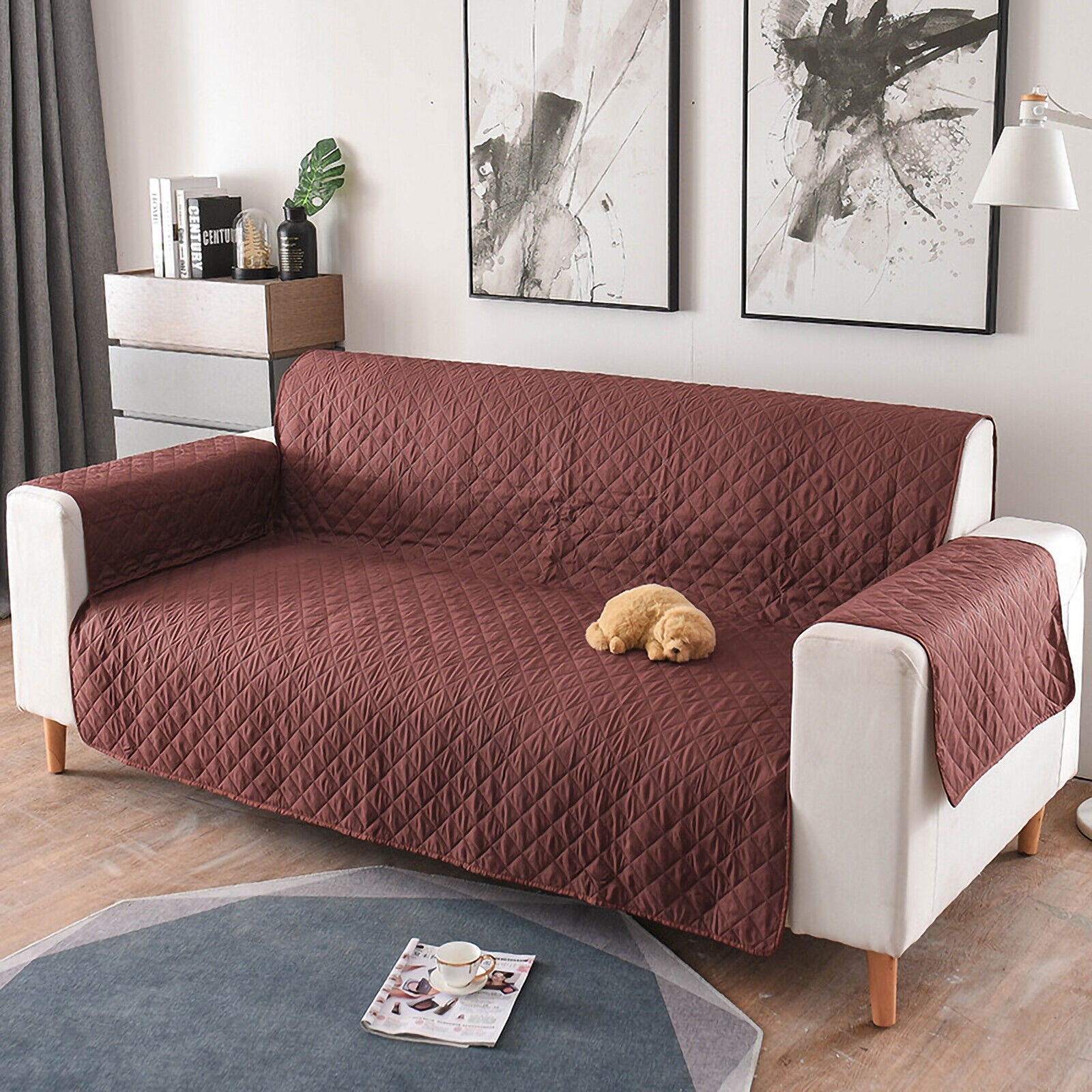 2024 1/2/3 Seater Pet Sofa Protector Cover Quilted Couch Covers Lounge Slipcover