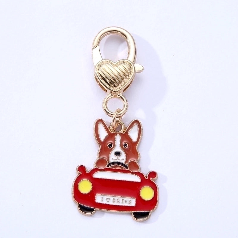Cute Pet Dog Alloy Drip Oil Pendant Jewelry Accessories