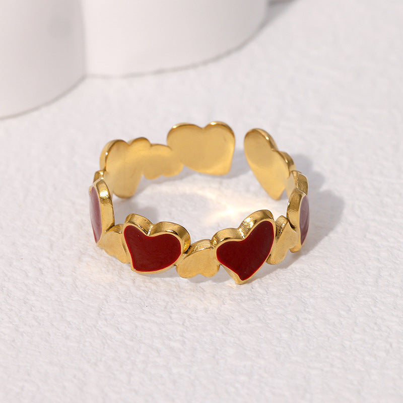 Retro Vintage Niche Personality Stainless Steel Open Ring For Women