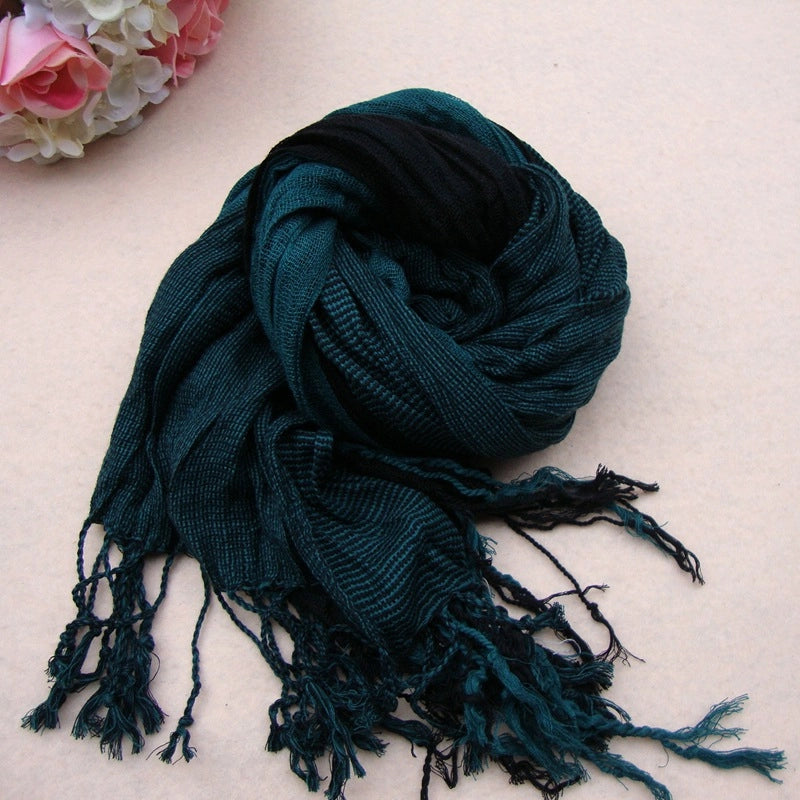 Plaid Scarf Women's Winter Versatile Student Scarf Cashmere Tassel Dual-use Warm Plaid Shawl