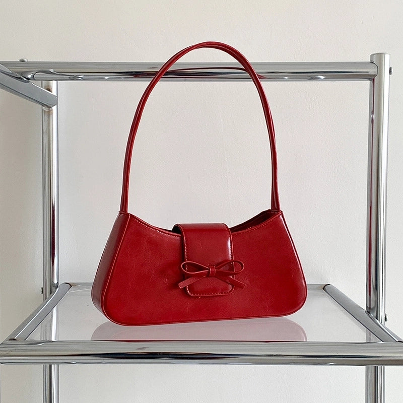 Women's Medium Pu Leather Solid Color Basic Zipper Underarm Bag