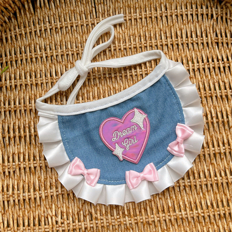 Sweet Denim Dog Cat Bandana Bibs