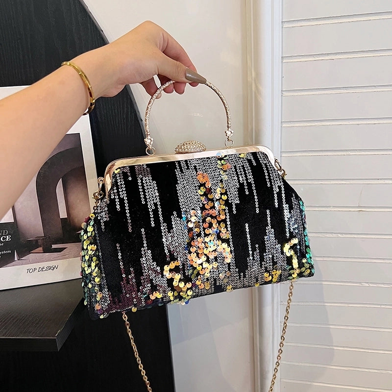 Grey White Pink Cloth Solid Color Shell Evening Bags