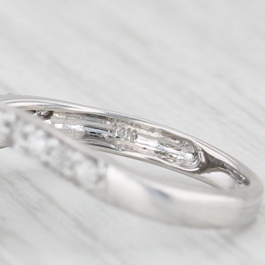 Pave Diamond Heart Bypass Ring 0.52ctw 14k White Gold Size 9