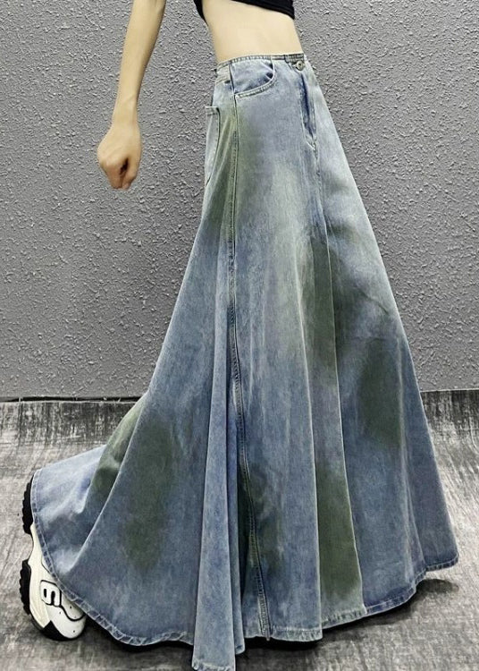 Modern Blue Original Design High Waist Denim Skirts Summer