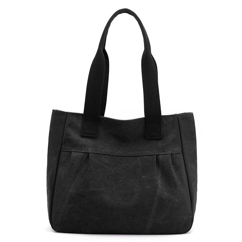 Women's Canvas Solid Color Streetwear Square Open Shoulder Bag
