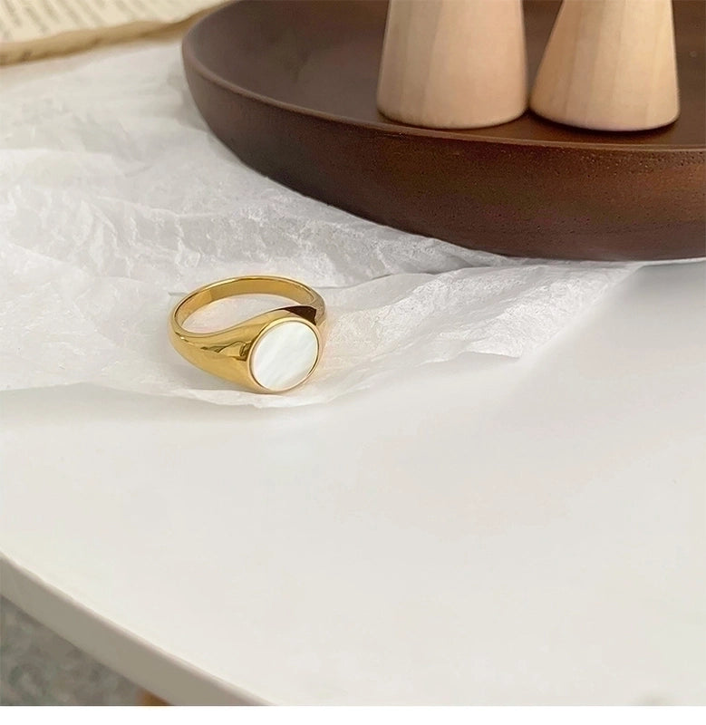 Minimalist Square Stainless Steel Plating 18k Gold Plated Rings