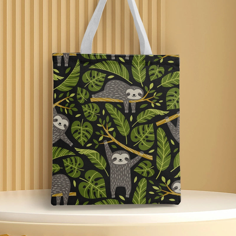 Women's Medium Canvas Animal Basic Classic Style Square Open Canvas Bag