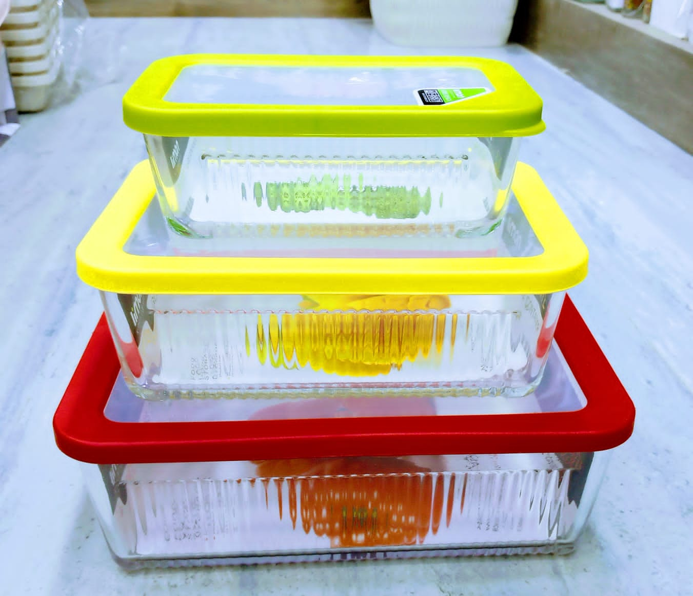 3 Pcs Glass Container Set